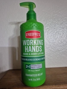 O Keeffe's Lozione Mani e Corpo Lavorante 12 Fl Oz Idrata Pelle Secca Vendita 🔥 - Foto 1 di 8