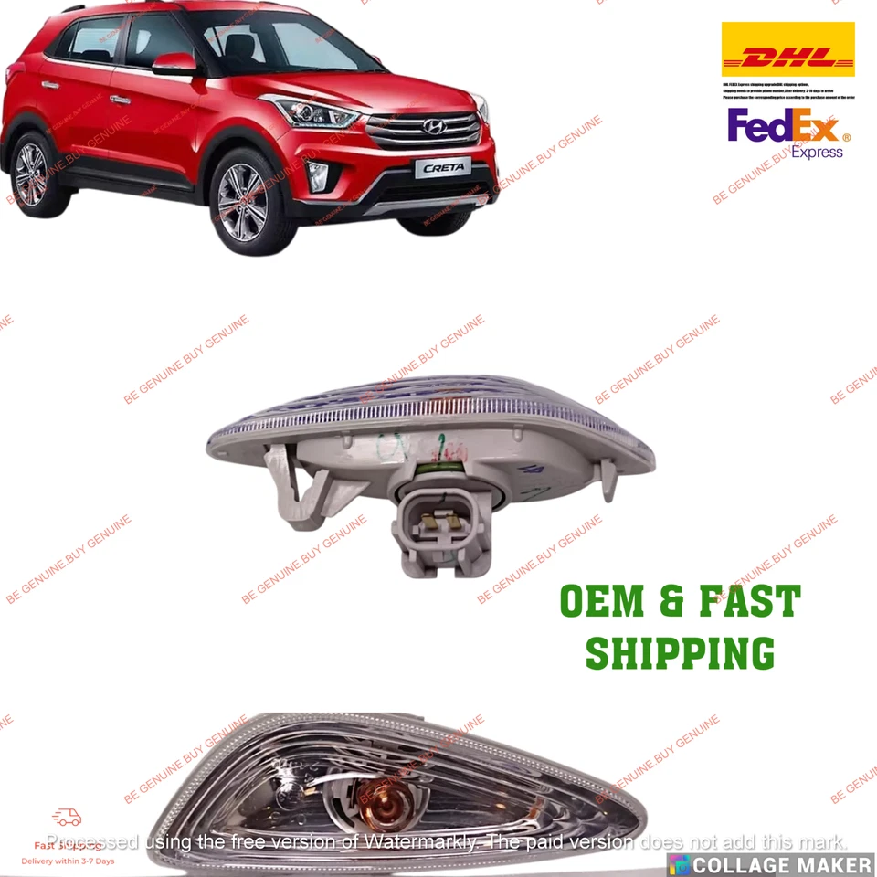 92304A0000& 92303A0000 LAMP ASSY SIDE REPEATER  (LH+RH) HYUNDAI CRETA 2015-2018 Foto 1 de 4