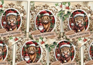 Weihnachtswimpel Highland Kuh Weihnachten Hängedeko rustikal Banner - Bild 1 von 1