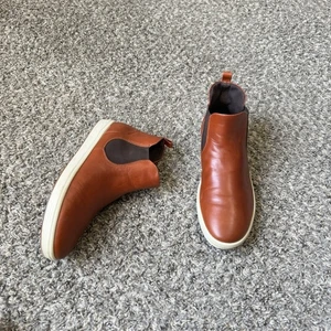 ECCO Soft 7 Chelsea Ankle Boots Women's 38 US 7-7.5 Cognac Brown Leather - Picture 1 of 10