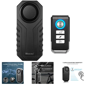 Wireless Vibration Motion Sensor 113dB Alarm 66ft Remote Control For Bikes 4 - Foto 1 di 7