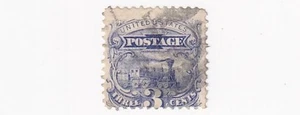 1869 STAMP US SCOTT 114 "Locomotive" 3 CENT PICTORIAL USED - U - Picture 1 of 1