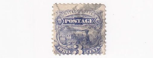 1869 STAMP US SCOTT 114 "Locomotive" 3 CENT PICTORIAL USED - U - Image 1 of 1