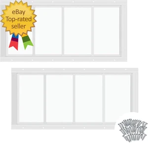 2 Stück 10 x23 Weiß Unterputz Schuppenfenster mit Hartglas Haushalt - Bild 1 von 1