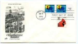 3258 'H' Make-up Rate Weathervane ArtCraft USPS tab FDC - Picture 1 of 1