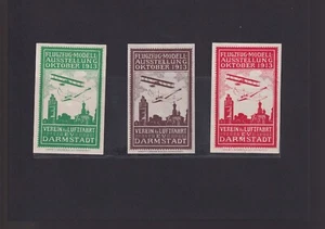 Luftfahrt, Darmstadt; Flugzeug-Modell-Ausstellung 1913, 3 Vignetten - Bild 1 von 1