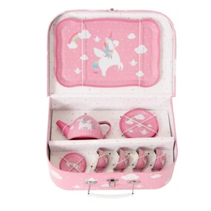 Sass&Belle Regenbogen Einhorn Kinder Teeset Tragetasche Picknickbox Spielzeug Spaß Rollenspiel - Bild 1 von 4