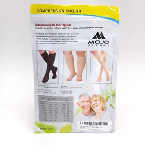 3XL Mojo Compression Black Knee-Hi Open Toe 20-30 mmHg Socks - Picture 1 of 2