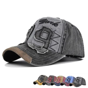 Distressed USA Strapback Embroidered Colorful Baseball Cap Washed Unisex 3D Hat - Picture 1 of 17