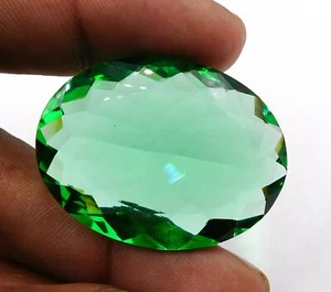 80 Cts 1 Pcs Lab Created Emerald Oval Cut Loose Gemstone 30X40 MM P-1401 - Picture 1 of 2