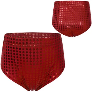 Kids Girls Dancewear Dance Metallic Dots Workout Briefs School Show Underwear - Picture 1 of 50