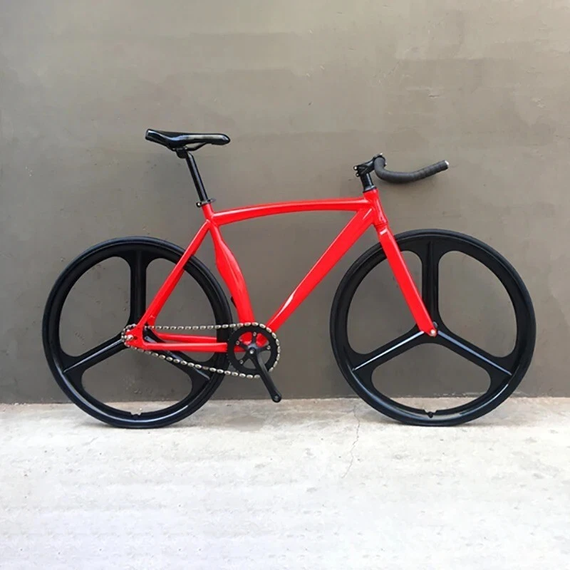 Bicicleta de pista 700C velocidade única V-Brake engrenagem fixa bicicleta muscular personalizável - Imagem 1 de 4