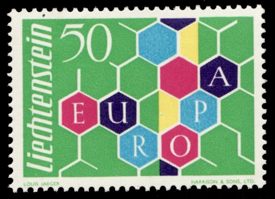 1960 Liechtenstein Sc#356 - 50rp Europa "Honeycomb" - MH Cv$30 - Image 1 of 1