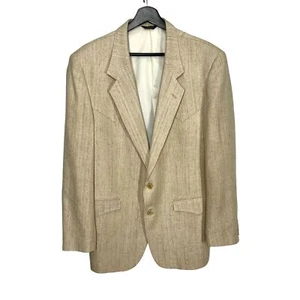 Vintage 70s Farah Westernwear Tan Silk Sport Coat 42R - Picture 1 of 9