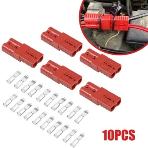 5Pair Red 50A Battery Quick Connect Disconnect Winch Plug Connector 8-10 Gauge - Picture 1 of 6