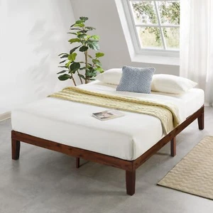 Crown Comfort 12" Classic Solid Wood Platform Bed Frame Espresso California King - Picture 1 of 5