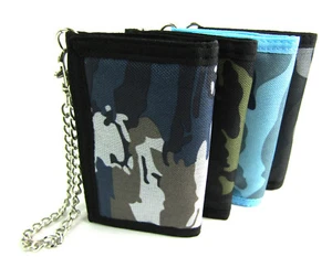 Unisex Canvas Wallet Chain Coin Pouch Credit Card Holder Purse Security Light - Picture 1 of 45