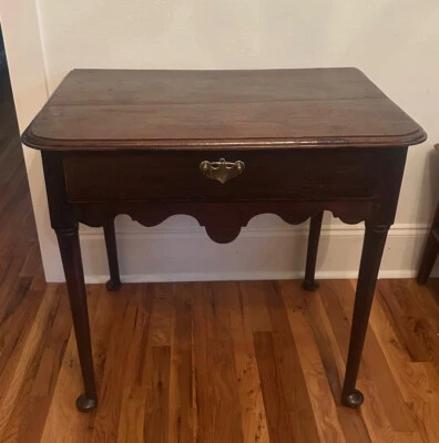 Antique English Georgian Style Oak Lowboy Side Accent End Table - 27" - Image 1 of 4