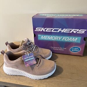 Skechers Memory Foam Bobs Squad Chaos Mauve Athletic Shoes Size 7.5