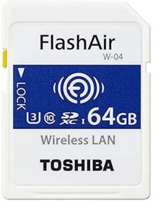 Toshiba SDXC Memory Card with Wifi 64GB Class10 UHS-1Flash Air SD-UWA064G - Image 1 of 2