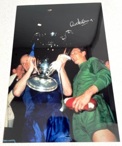 ALEX STEPNEY EUROPEAN CUP SIGNED TROPHY PHOTO COA AUTOGRAPH MAN UTD MANCHESTER - Picture 1 of 2