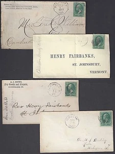 COLECCIÓN DE SEIS FUNDAS EE. UU. AÑOS 1880 CON 3¢ EDICIONES DIFERENCIALES DE LAVADO INCLUYE 2 FUNDAS PARA GALLINA - Imagen 1 de 2