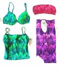 Sunsets 100 Palms Cherry, Teal & Grape Swimsuit Separates NWT$50+ 