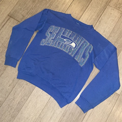Vtg Seattle Seahawks Sweatshirt THIN Soft 90s Shirt Crew neck comfy Mens MEDIUM Cover