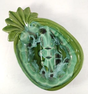 Green Pineapple Vintage Mid-Century Modern Pottery Ashtray Maurice Cali USA - Picture 1 of 9