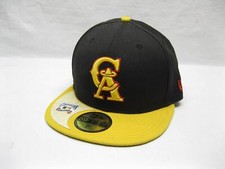 1995 New Era California Angels Baseball Hat Cap 59Fifty Fitted 7 1/4 Black Yello
