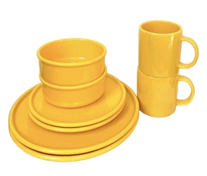 Vintage PMC Texas Ware Melmac Melamine Plates 2 Dinner 2 Salad 2 Bowl 2 Mug - Picture 1 of 8