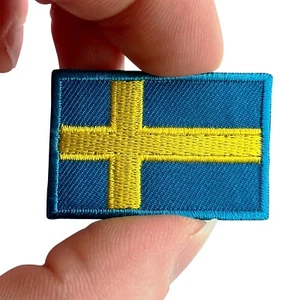 Mini Schweden Flagge Aufnäher Bügelbild Kleidersack klein schwedisch bestickt Abzeichen - Bild 1 von 3