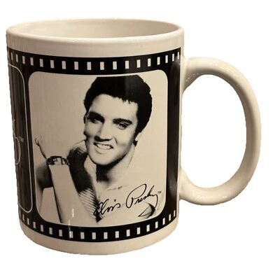 猫王普雷斯利签名黑色白色照片咖啡杯 — 第 1/4 张图片