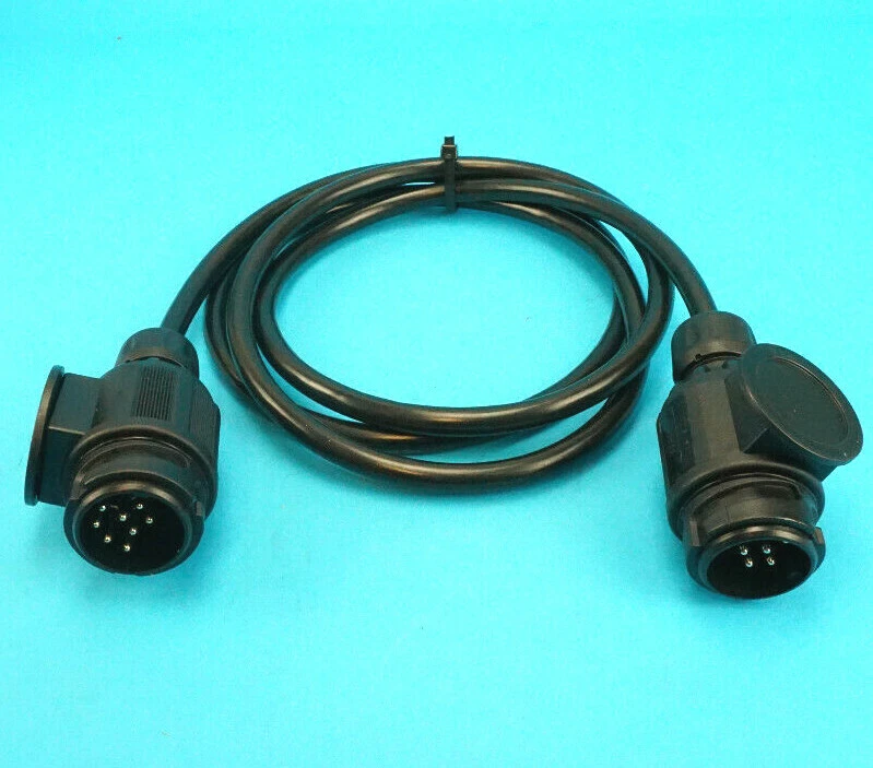 2 Metre Trailer Connection Lead fitted with 2 x 8 Pin Plugs for 13 Pin Sockets - Image 1 of 1