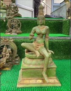 Messinggöttin Parvati Statue. Bhogashakti-Statue. Hindu-Göttin. - Bild 1 von 8