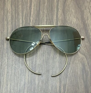 Vintage Brass Framed Mother of Pearl Accented Aviator Sunglasses *Read* - Picture 1 of 15