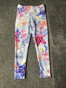 Dharma Bums Leggings Womens Medium Blue 7/8 Floral Tight 23” Ladies - Picture 1 of 10