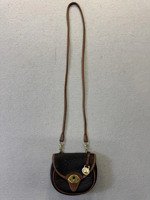 Bolso Bandolera De Colección Dooney & Bourke Todo Clima Cuero Mujer Negro Marrón Años 90 Foto 1 de 4