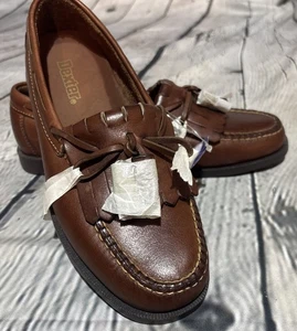 Vintage Dexter Damen 8W Leder Quaste Halbschuhe Braun Mokassin Slipper Preppy - Bild 1 von 14