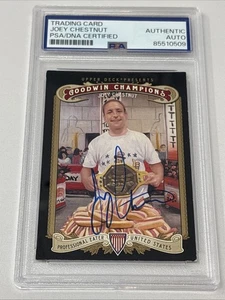 Joey Chestnut Signed 2012 Upper Deck Goodwin Champions #121 Card Auto PSA - Picture 1 of 3