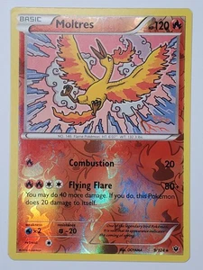 Carta Pokémon Inglesa Moltres 9/124 Holograma Inverso Raro XY Fates Collide LP - Imagen 1 de 2