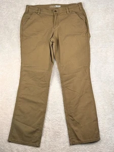 Carhartt Pants Womens Sz 14 Beige Carpenter Loose Fit Straight Leg 102080-257 - Picture 1 of 10