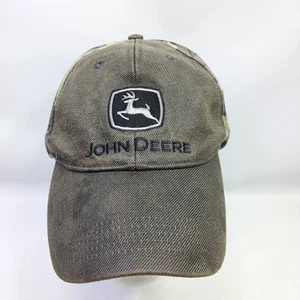 Sombrero de camionero John Deere gris camuflaje delantero trasero ajuste logotipo Deere nada funciona Deere - Imagen 1 de 9
