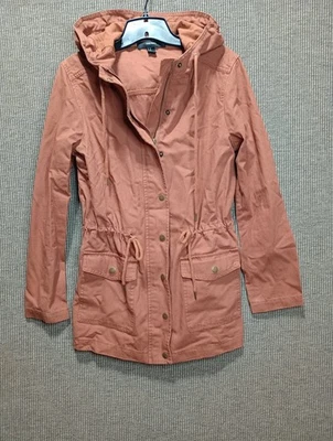 Chaqueta de Granero de Lona Forever 21 Talla M Ámbar Cremallera Completa Botón Capucha Cordón Foto 1 de 4