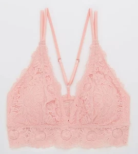 Bralette inalámbrico acolchado de encaje girasol rosa claro EN CUALQUIER MOMENTO Aerie talla XL - Imagen 1 de 5