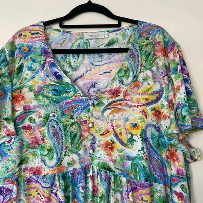 Vestido largo de verano Avalon talla 20 colorido estampado paisley nuevo sin etiquetas  Foto 1 de 4