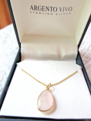 ARGENTO VIVO NIB 925 STERLING SILVER GOLD FACETED MOONSTONE NECKLACE 16" OR 18" - Image 1 of 4