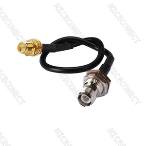 RP-SMA da femmina (spilla maschio) a RP-TNC femmina (spilla maschio) RG174 30 cm radio Wi-Fi - Foto 1 di 2