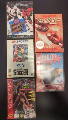 Sega Genesis Sports Games Lot - hardball 3, RBI Baseball 94, Etc. - Most CIB - Image 1 of 4