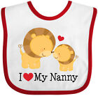 Inktastic I Love My Nanny Baby Bib Grandma Heart Gift Grandmother Grandparents